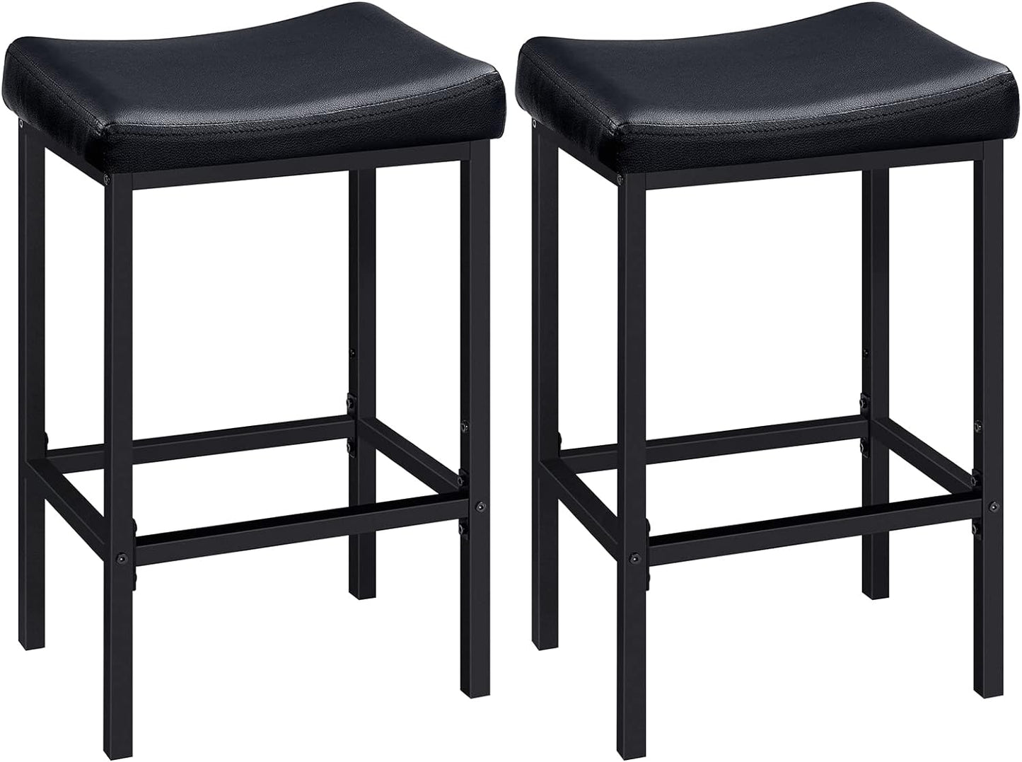 HOOBRO Bar Stools Set of 2, Industrial Kitchen Breakfast Bar Stools, Bar Chairs with Footrest, Counter Height High Stools, for Small Corner Space, Home Pub Garden Bar Table